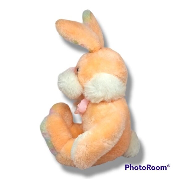 Target Dayton Hudson Orange Bunny Plush-Easter Rabbit-Rainbow Ears-Vintage - Picture 4 of 8